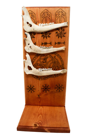 Image of deer jawbone norse symbols altar