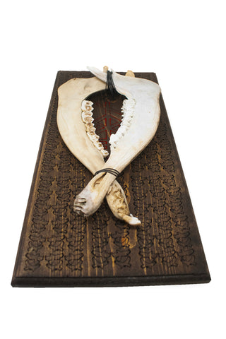 Image of Odin bindrune double elk jawbone wall hanger