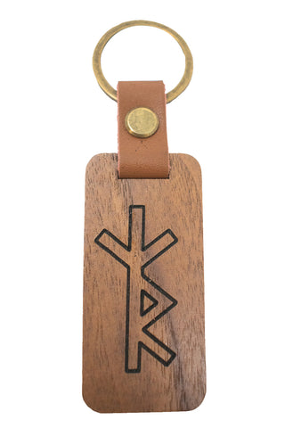 Image of safe travels bindrune keychain