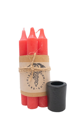 Image of Mini Ritual Spell Candles – Unscented 4” Set for Norse Pagan & Witchcraft Use
