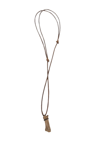 Image of gray wolf bone necklace