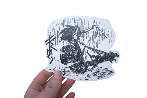 Image of goddess Freya die cut sticker