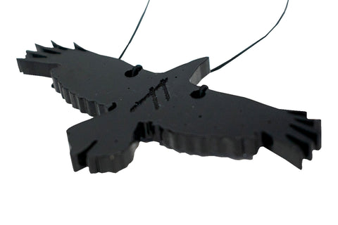 Image of Ansuz rune & raven - rear view mirror hanger, keychain