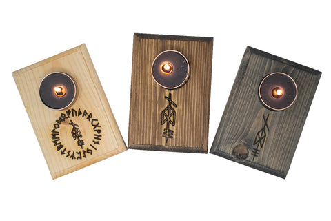 Image of Odin bindrune tealight candle holder
