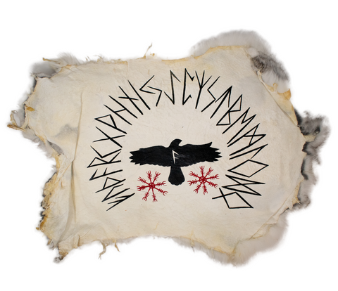 Image of Raven & runes - rabbit hide altar cloth