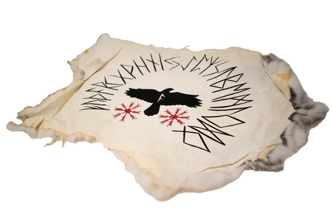 Image of Raven & runes - rabbit hide altar cloth