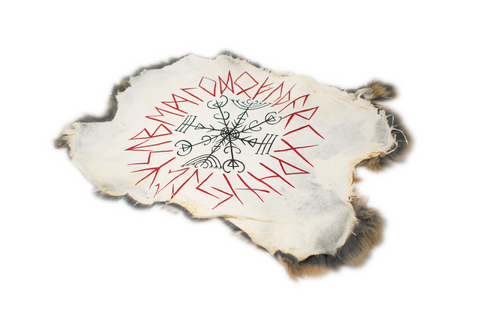 Image of Veldismagn & runic circle - rabbit hide altar cloth
