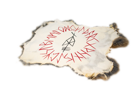 Image of Odin bindrune - rabbit hide altar cloth