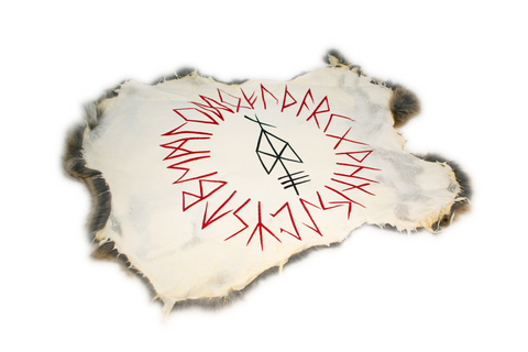 Image of Odin bindrune - rabbit hide altar cloth