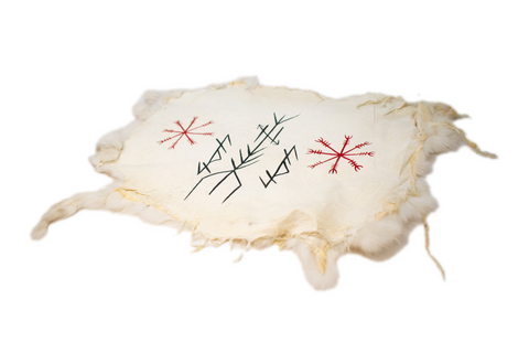 Image of protection bindrune & Ægishjálmr - rabbit hide altar cloth