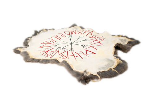 Image of Vegvisir & runic circle - rabbit hide altar cloth