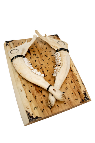 Image of runic double elk jawbone hanger