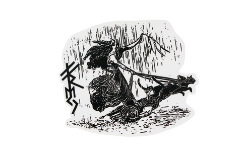 Image of goddess Freya die cut sticker