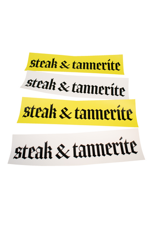 Image of Steak & Tannerite Bumper Sticker – Weatherproof Vinyl
