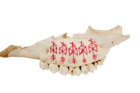 Image of painted bone talismans