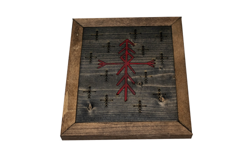 Image of framed home protection bindrune wall hanger