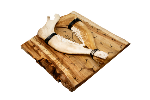 Image of Algiz double elk jawbone hanger