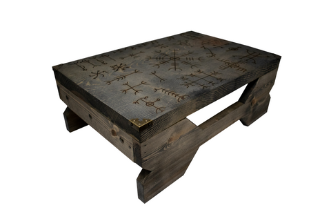 Image of Altar Table Engraved with Icelandic Magical Staves