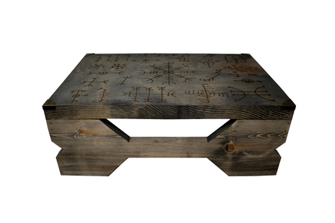 Image of Altar Table Engraved with Icelandic Magical Staves
