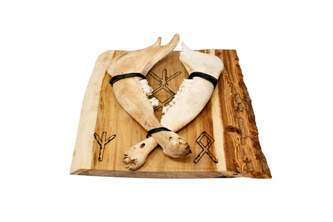 Image of Family protection double elk jawbone hanger