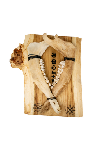 Image of 9 helms double elk jawbone hanger