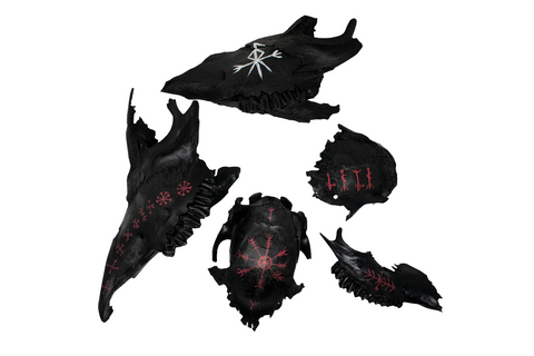 Image of Blackened Ritual Bone Talismans — Hand Painted with Icelandic Staves