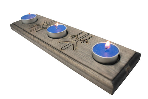 Image of algiz triple tealight candle holder