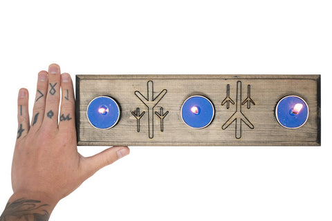 Image of algiz triple tealight candle holder