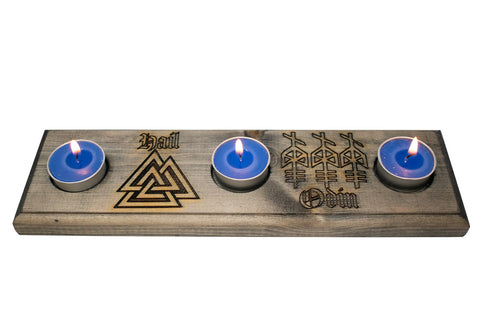 Image of hail odin triple tealight candle holder