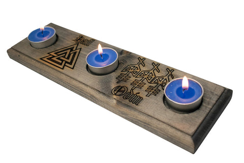 Image of hail odin triple tealight candle holder
