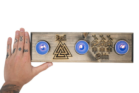 Image of hail odin triple tealight candle holder