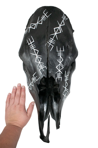 Image of Thor Bindrune Cow Skull – Repeating Invocation bindrunes for Strength and Protection