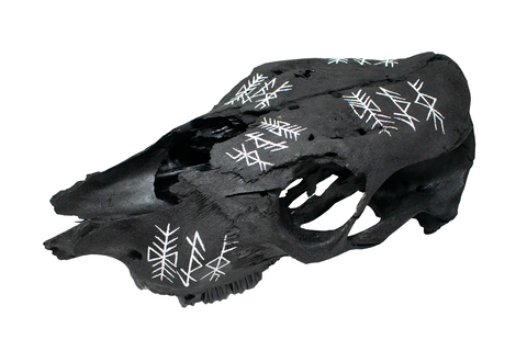 Image of Achievement, Endurance, and Prosperous Home Bindrune Cow Skull