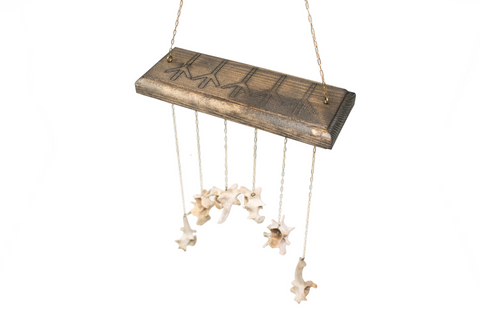 Image of Coyote Bone Wind Chime with Repeating Algiz Runes
