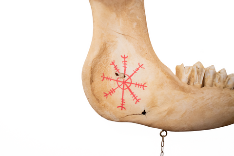 Image of Deer Jawbone Wind Chime with Helm of Awe & Elk Vertebra