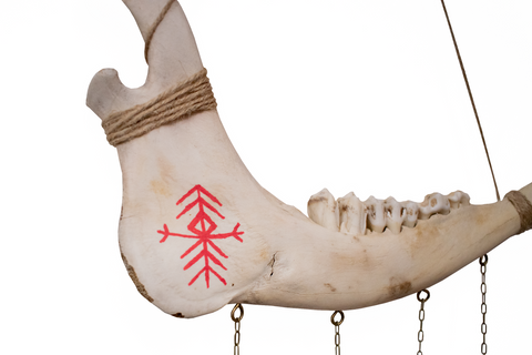 Image of Deer Jawbone Wind Chime with Home Protection Bindrune