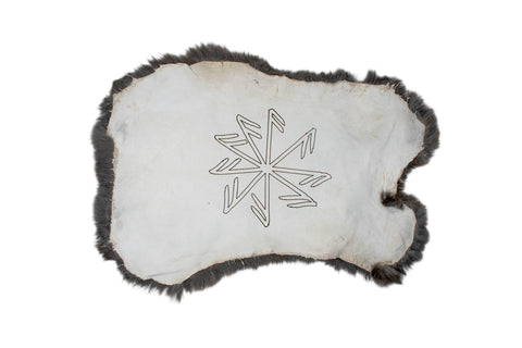 Image of burnt rabbit hide altar cloth - connection to the gods stave