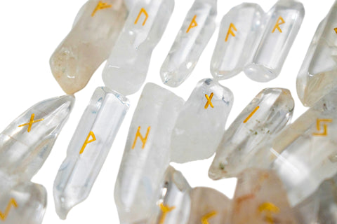 Image of Artificial Quartz Elder Futhark Rune Set