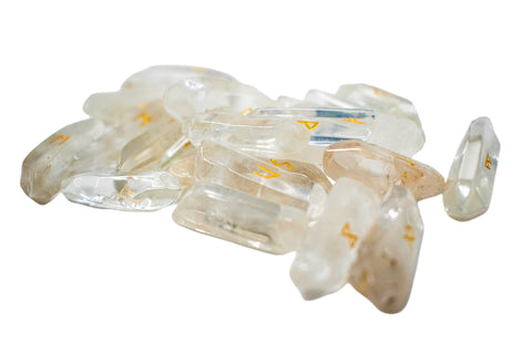 Image of Artificial Quartz Elder Futhark Rune Set