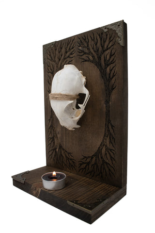Image of Yggdrasil Bobcat Skull Altar