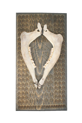 Image of strength bindrune elk jawbone hanger