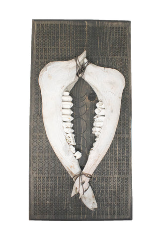 Image of moon phase elk jawbone hanger