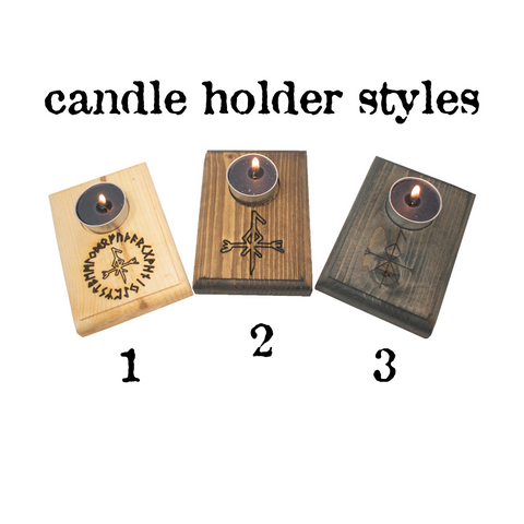 Image of Loki bindrune tealight candle holder