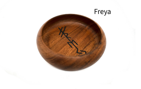 Image of Norse God Offering Bowls with Hand Burned Bindrunes