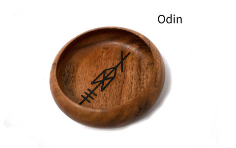 Image of Norse God Offering Bowls with Hand Burned Bindrunes