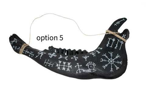 Image of Hand Painted Jawbone with Icelandic Magical Staves