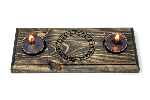 Image of Runes & Jörmungandr tealight candle holder