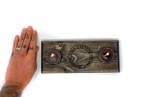 Image of Runes & Jörmungandr tealight candle holder