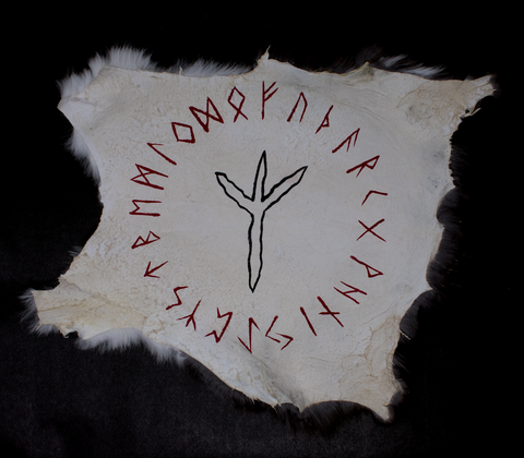 Image of pagan altar cloth, witch altar cloth, rune altar cloth, viking altar cloth, witchy altar cloth, norse altar cloth, nordic altar cloth