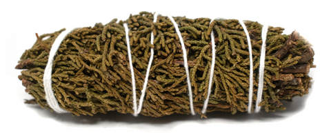 Image of Juniper smudge stick, herb bundle, smudge stick, pagan ritual tool, viking ritual tool, heathen ritual tool, pagan herbs, wiccan herbs